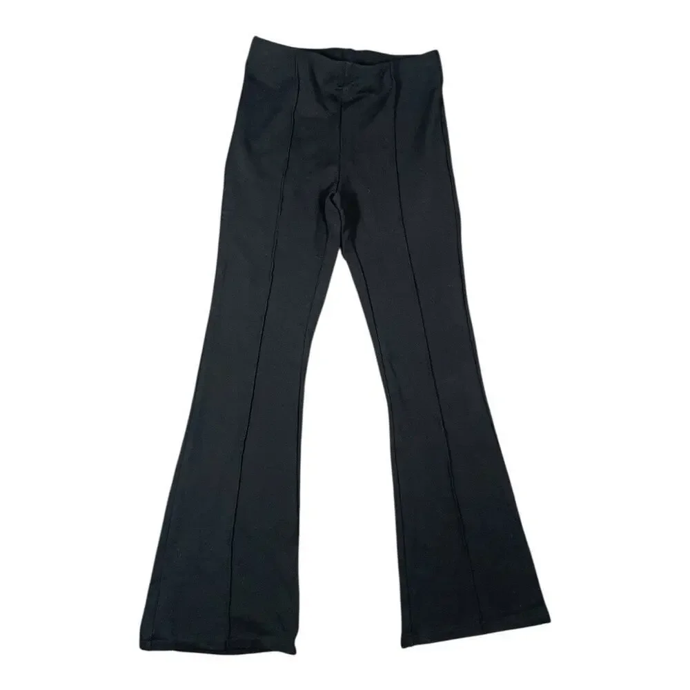 Zara Youth Girls Black Stretchy Flare Knit Pull On Pants Size-13-14